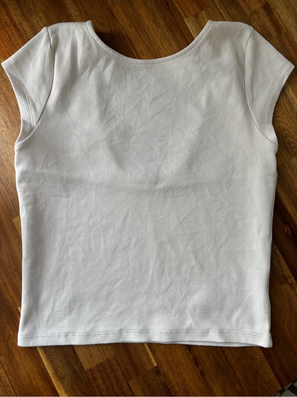 American Eagle Outfitters White Ribbed Crop Tee